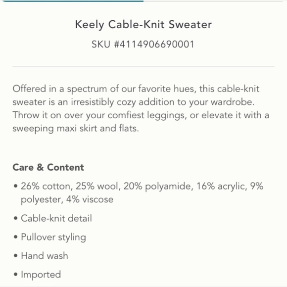 Anthropologie NWT  Keely Cable Knit Sweater Size S. - Picture 4 of 16